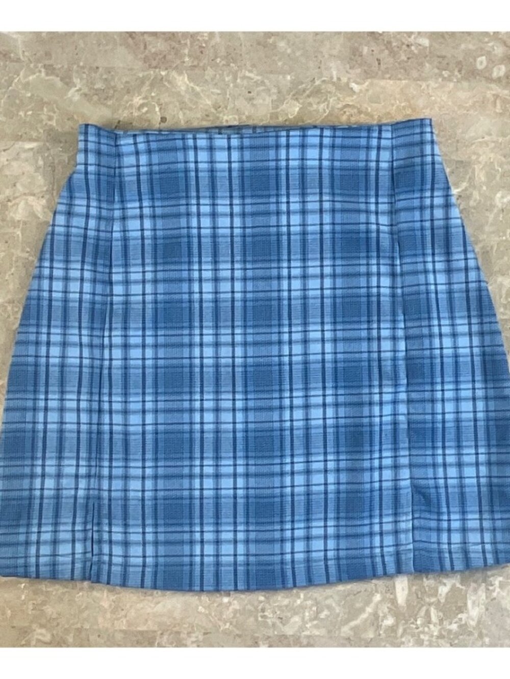 Blue Plaid Skirt One Size